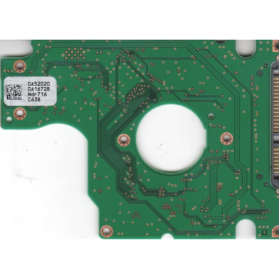 HTS541616J9SA00, 0A52020 DA1672B, PN 0A53005, Hitachi 160GB SATA 2.5 PCB