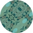 thumbnail image 1 of Ahgly Company Indoor Round Patterned Deep-Sea Green Area Rugs, 6' Round, 1 of 6