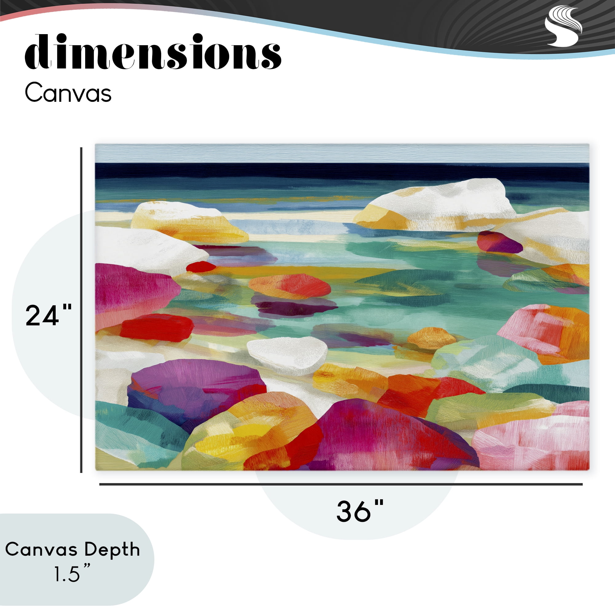 Stupell Industries Vivid Stones By The Shore Canvas Wall Art, design by Chromatic Storm Studio