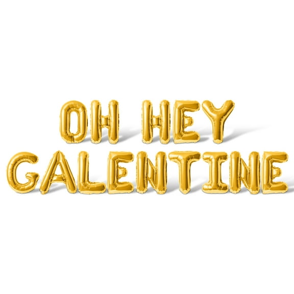 Letter Balloons - OH HEY GALENTINE 16" Inch Alphabet Letters Foil Mylar Balloon Galentines Day Party Banner (Gold)