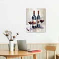thumbnail image 2 of Nawypu Wine Pictures Wall Decor: Red Wine Bottle with Two Glasses Kitchen Wall Decor Canvas Wall Art with Frame Ready to Hang, 2 of 4