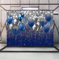 thumbnail image 2 of JM Fondos azules y plateados de 150x210 cm, utilizados para el baile de bodas de Orlando, fondo de fotografía de fiesta de cumpleaños brillante, globo azul gris plateado, estudio de decoración de fiesta de cumpleaños para niños JM, 2 of 5