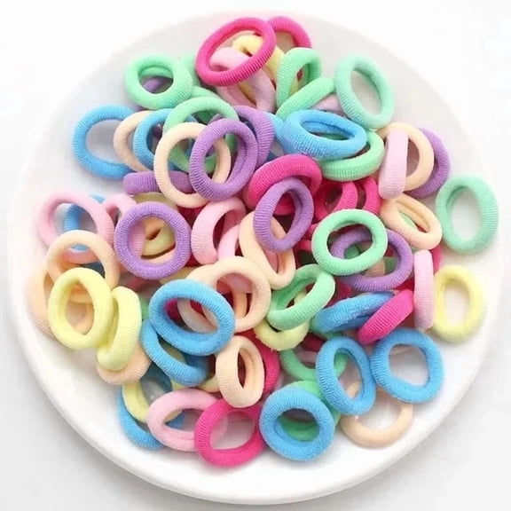 Children's rubber bands do not harm hair, baby towel rings, cute girls' candy colored thumb hair rings, hair ties, headband accessories
