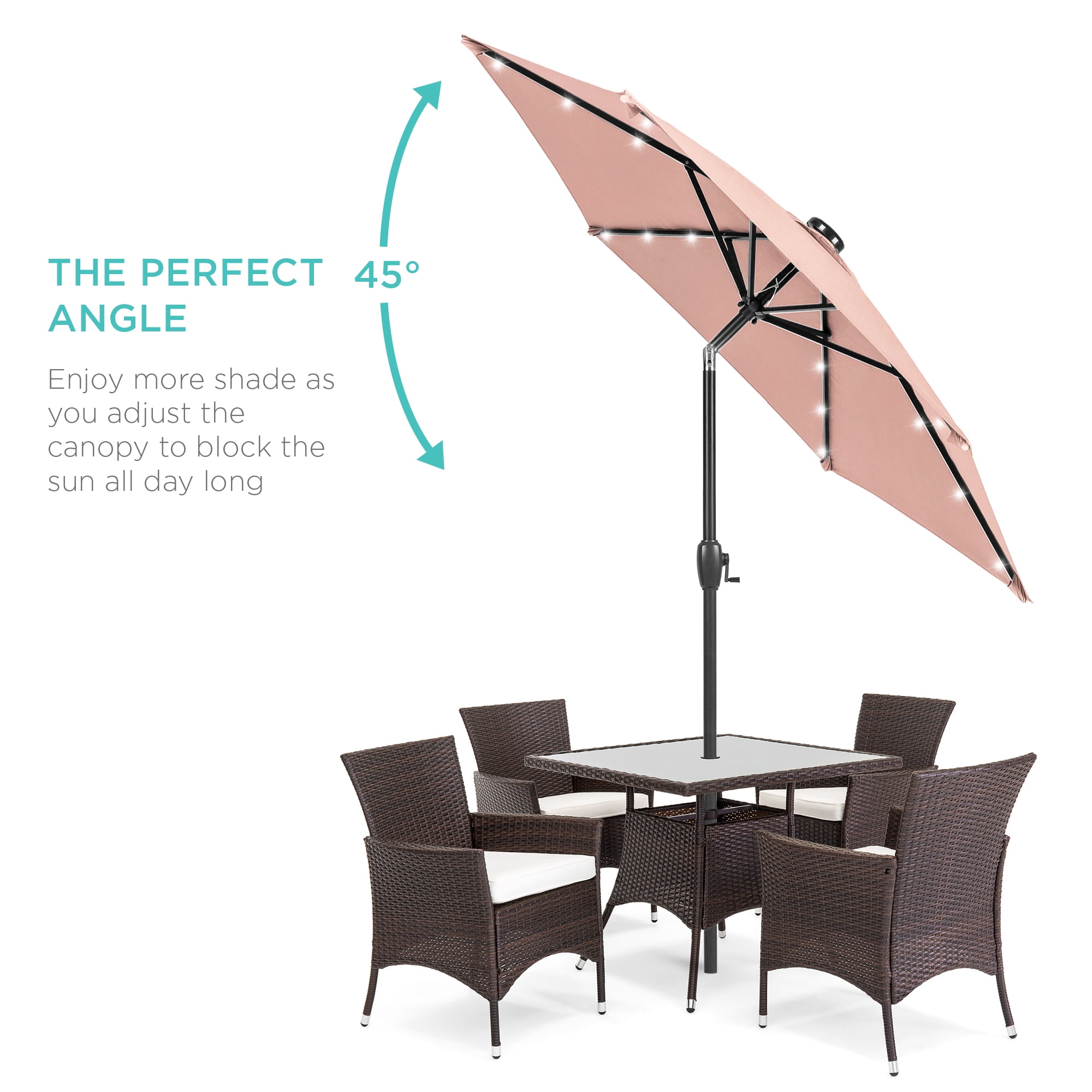 7.5 patio umbrella brown Sunnyglade 7.5' Outdoor Table Umbrella Tilt Crank Beige this 7.5 Olefin Aluminum Market Patio Umbrella with Crank Lift and Autotilt not only functionally shades an outdoor space but also highlights your patios existing dcor TheLAShop 7 ft 8-Rib Umbrella