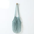 thumbnail image 2 of Clearance! FNGZ Storage Containers Reusable Fruit String Grocery Shopper Cotton Tote Mesh Woven Net Shoulder Bag Blue, 2 of 3