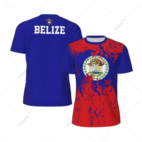 Exclusive design Belize Flag Grain 3D Printed Men For Running Bike Soccer Tennis Fitness Sports tshirt Mesh Fans Short T-shirt