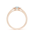 thumbnail image 2 of Angara Natural 0.4 Ct. Aquamarine with Diamond Classic Ring in 14K Rose Gold for Women (Ring Size: 12), 2 of 9