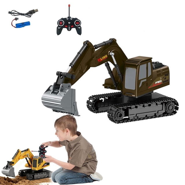 Alloy Remote Control Excavator Electric Toys Fun Remote Control Toys Electric Engineering Vehicle 2.4g Simulation Excavator Toys Scenario Simulation