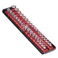 thumbnail image 1 of Ernst Manufacturing - 8453 Socket Boss 2-Rail 3/8-Inch-Drive Socket Organizer, 19-Inch, Red - Socket Storage Tray and Organization System for Mechanics and Automotive Service Technicians - Made in USA, 1 of 4
