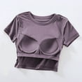 thumbnail image 4 of ZQUUVOU Women's Cotton Crop T-Shirt Solid Color Short Sleeve Crew-Neck Crop Blouses Gray (XL), 4 of 7