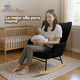 thumbnail image 3 of Sillón Mecedora Moderna Tapizado Tela Suave Negra, 3 of 9