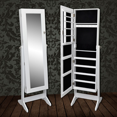 thumbnail image 4 of Anself White Free Standing Jewelry Cabinet with Mirror, 4 of 6