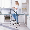 thumbnail image 4 of 2 Step Stool Ladder with Adjustable Handrail for Elderly, Heavy Duty 400 lbs Capacity Anti-Skid Platform, 4 of 6