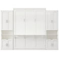 thumbnail image 3 of Full Size Murphy Bed with 2 Side Cabinet Storage Shelf, Cabinet Bed Folding Wall Bed with USB Port, Space Saving Furniture for Bedroom Home Office, White, 3 of 8