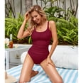 thumbnail image 6 of AICARE Women's One Piece Swimsuit Ruched Tummy Control Square Neck Bathing Suits, 6 of 7