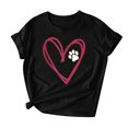 thumbnail image 4 of Posijego T-Shirts Graphiques Cœur pour Femmes Saint-Valentin Manches Courtes T-Shirts d'Été Mignons Col Rond Décontractés, 4 of 4