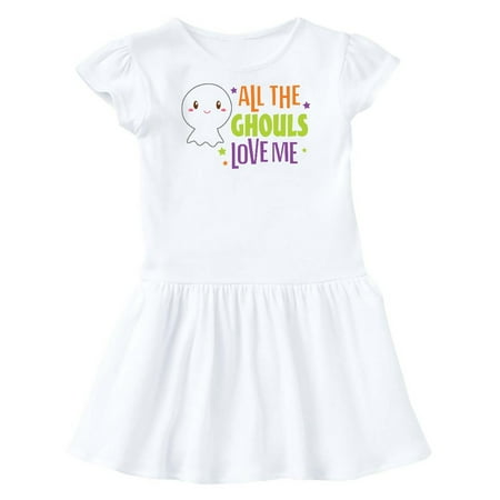 

Inktastic All The Ghouls Love Me Gift Toddler Girl Dress