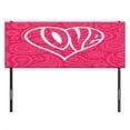 thumbnail image 3 of Groovy Headboard, Big Heart with Background Retro Romance Will Change the World Illustration, Upholstered Decorative Metal Bed Headboard with Memory Foam, Full Size, Pink White, by Ambesonne, 3 of 4