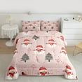 thumbnail image 2 of Manfei Cute Snowman Queen Comforter Set for Kids Girls, Pink Christmas Bedding Sets, Xmas Themed Bedding Comforter Set, Lightweight Room Decor, Reversible 3-Piece, 2 of 8