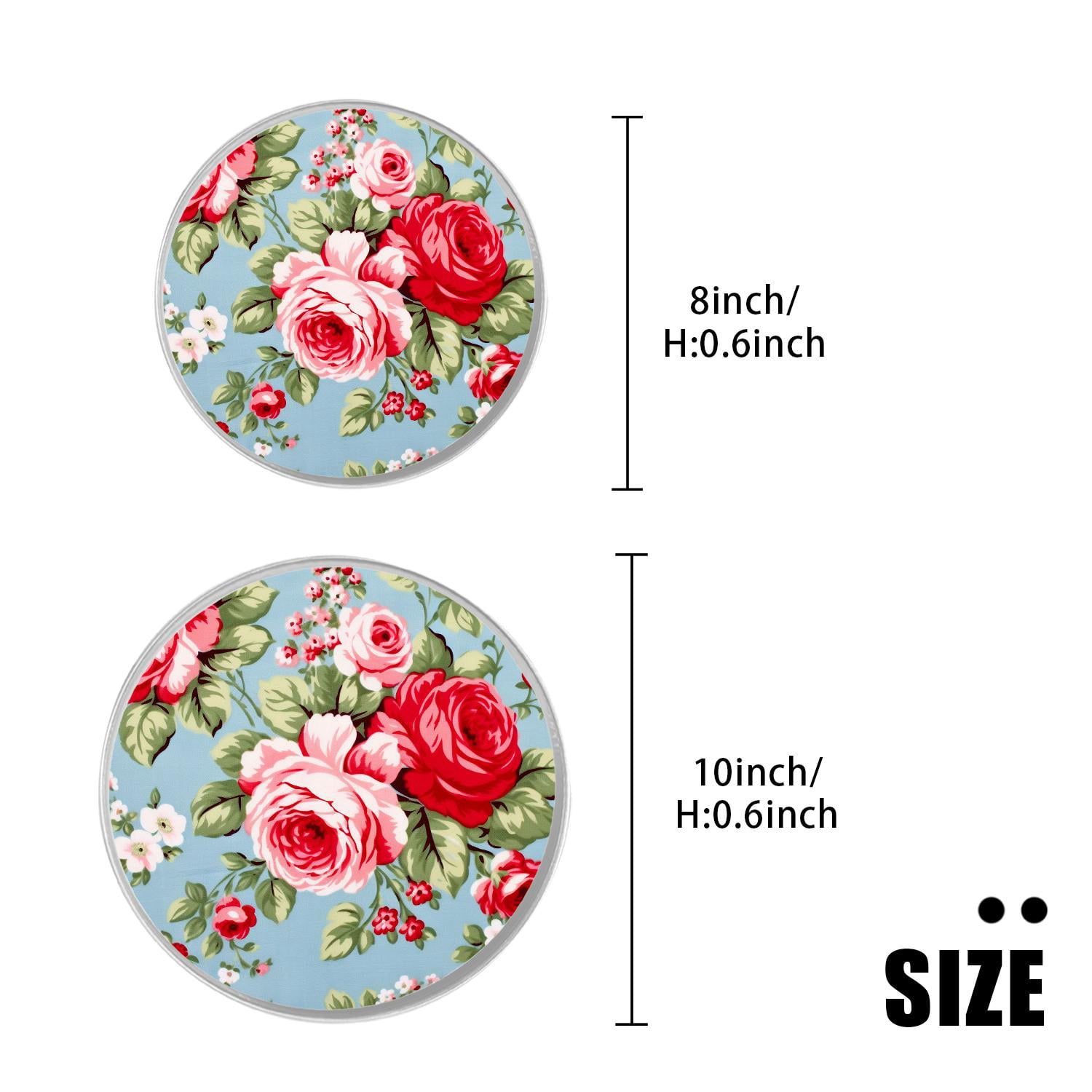 Metal Stove Burner Covers 4 Pcs Metal Round Stove Burner Covers 8Inch And 10Inch ,Bunch Of Spring Flowers Vintage Rose image, for Home Decor Cooktop Decorative