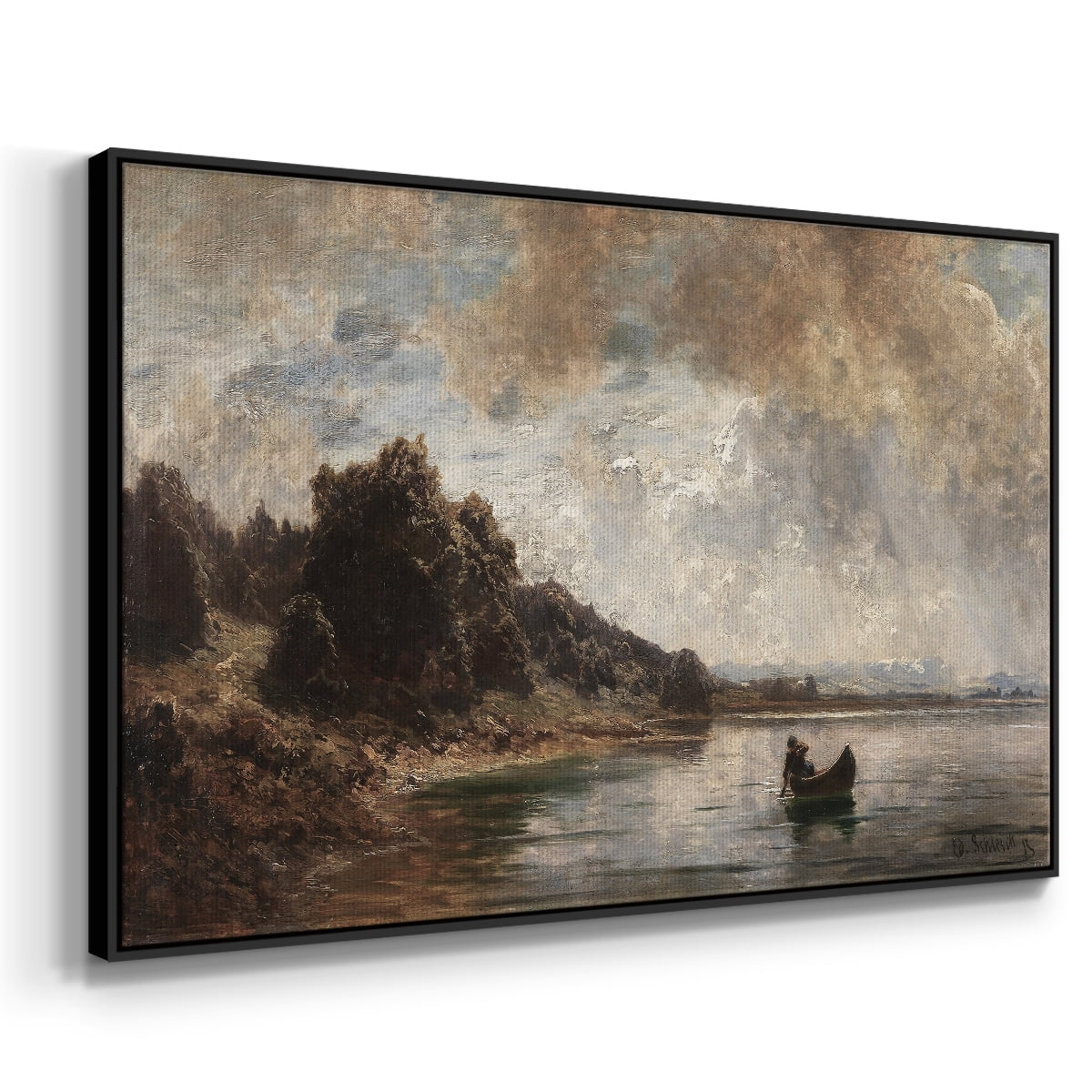Vintage Landscape-CCXXVIII By Wexford Home Framed in Black Wood Gallery Wrapped Canvas 27 in. x 41 in.
