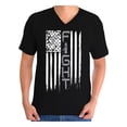 thumbnail image 1 of Awkward Styles Men's Brain Cancer Graphic V-neck T-shirt Tops Distressed American Flag Fight Gray Ribbon, 1 of 4