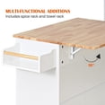 thumbnail image 4 of Soges Îlot de Cuisine de 35 Pouces avec Comptoir Pliable, Chariot d'Armoire de Rangement Roulant avec Armoires, Porte-Serviettes, 4 of 6