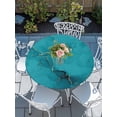 thumbnail image 6 of Teal Marble Round Fitted Tablecloth with Elastic Edge, Waterproof Table Cloth Table Cover for 45"-54" Tables, Turquoise Marble Crack Abstract Modern Art Tablecloths for Dining Picnic Indoor Outdoor, 6 of 9