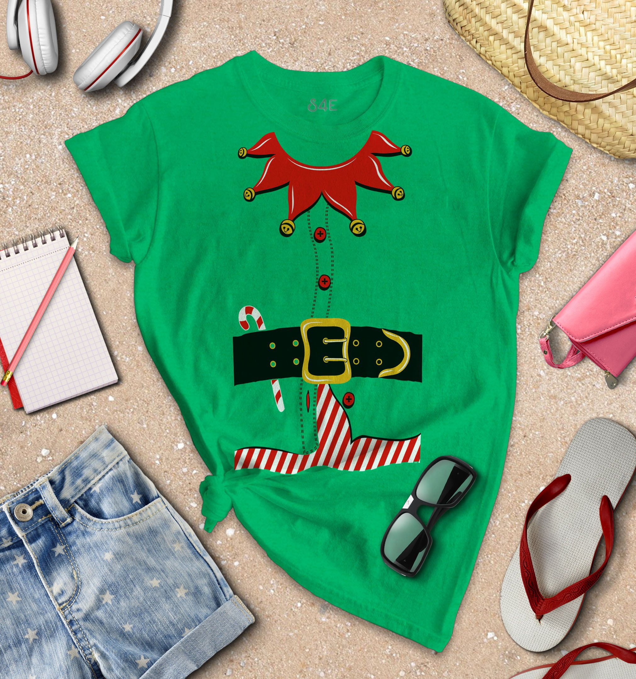 S4E Women's Elf Christmas Holiday Costume T-Shirt XX-Large Irish Green