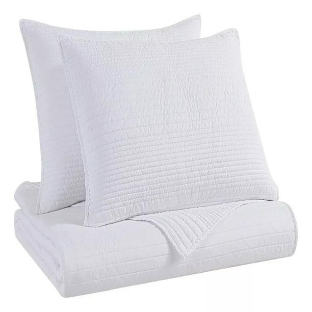 Set Colcha 3 Piezas B.KIND & BEYOND ligera Extra suave Matrimonial/Queen color Blanco