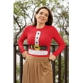 thumbnail image 2 of Old Glory Womens Santa Claus Costume Long Sleeve T Shirt, 2 of 6
