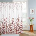 thumbnail image 4 of Shower Curtains for Bathroom, Spring Reddish Brown Eucalyptus Waterproof Fabric Shower Curtain, Botanical Leaf Country Decorative Bathroom Curtain for Bathtub, 66"x72", No Hooks Included, 4 of 9