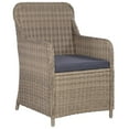 thumbnail image 2 of vidaXL 7 Piece Outdoor Dining Set with Cushions Poly Rattan Brown, 2 of 5