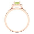 thumbnail image 4 of Clara Pucci 18K Rose Gold 1.72 Natural Peridot Engraveable Engagement Ring + Wedding Band Set, 4 of 7