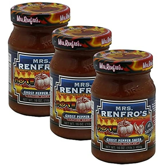 Mrs. Renfros Hot Ghost Pepper Salsa 16.0 Oz (Pack Of 3)