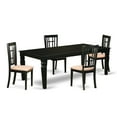 thumbnail image 2 of East West Furniture  5 Piece Kitchen Table Set- a Rectangle Dining Table and 4 Dining Room Chairs, Black (Seat Options) LGNI5-BLK-C, 2 of 5