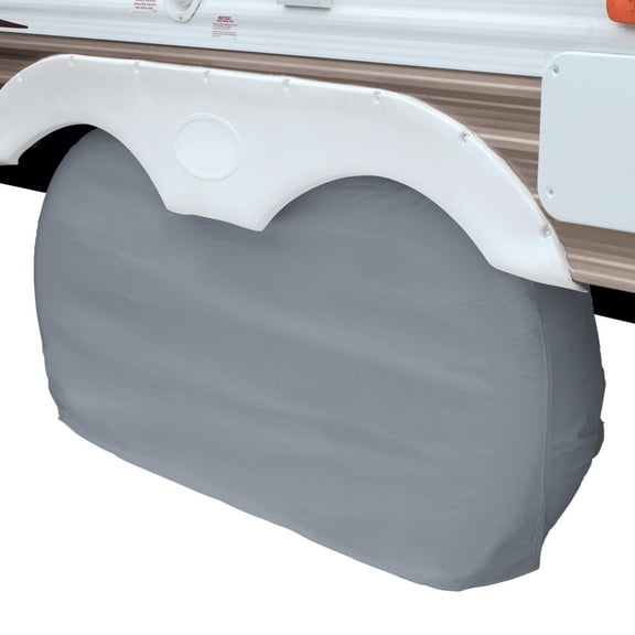 Classic Accessories Over Drive RV Dual Axle Wheel Cover, Wheels up to 27" Dia, Gray