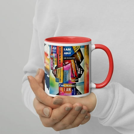 

GloWell Designs - Mug with Color Inside - Affirmation Quote - I Am