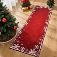 thumbnail image 2 of Garvee 2x8ft Christmas Runner Rugs Washable Xmas Decoration Carpet, Non Slip Snowflake Winter Holiday Accent Rug for Hallway Bedroom Kitchen. Red, 2 of 8
