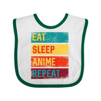 Inktastic Eat Sleep Anime Repeat Boys or Girls Baby Bib