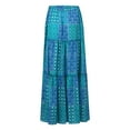 thumbnail image 4 of BRDFRL Pleated Long Skirts for Women Summer Casual Elastic High Waisted Skirts A-Line Flowy Swing Maxi Skirt with Pockets Green S, 4 of 5