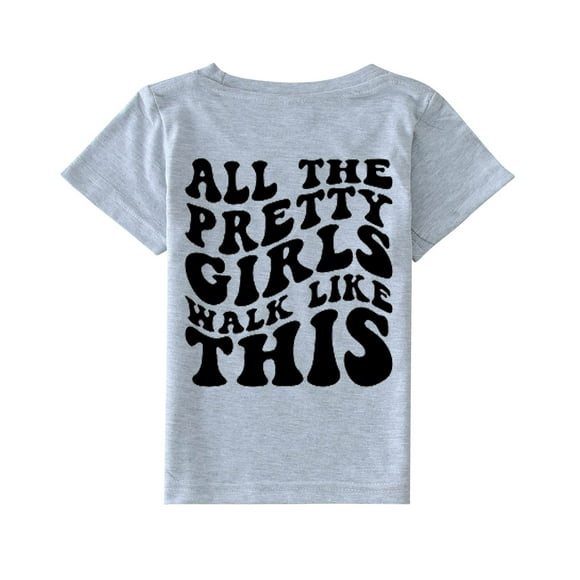 WEAIXIMIUNG Girls Undershirts Toddler Kids Baby Girls Short Sleeve Letter Print Shirt Mama's Mini Funny T Shirt Trendy Fashion Shirt Tee Tops