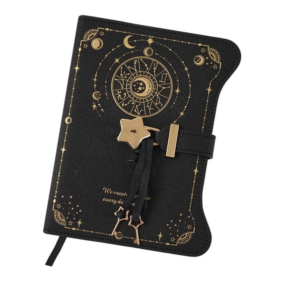LUVNIMB Retro Lockable Diary With PU Notebook Journal with 360 Pages Pen Holder Ribbon Bookmarks For Students Women Men