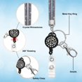 thumbnail image 2 of ID Card Lanyard, 32.9" Breakaway Safety Clasp Rhinestone Lanyards Crystal ID Card Holder (Grey, Retractable Badge), 2 of 7