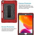 thumbnail image 3 of Dteck iPad 9th/ 8th/ 7th Generation Case with Pencil Holder Kickstand Hand/ Shoulder Strap, iPad 10.2 Case 2021/2020/2019, Heavy Duty Hybrid Shockproof Rugged Case,Red/Black, 3 of 6