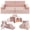 Pink + Foam + Foam, variant on 10 PCS Modular Kids Play Couch, DIY Convertible Foam Play Sofa, Multifunctional Floor Cushion, Creative Imaginative Play Fort Furniture for Boys Girls Playroom Bedroom