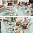 thumbnail image 5 of 5'x7' Area Rugs, Beach Coastal Teal Indoor Outdoor Area Rug for Living Room Bedroom, Nautical Shell Starfish Coral Summer Washable Bathroom Rugs Kitchen Floor Carpet Mats Home Decor Aesthetic, 5 of 8