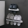 thumbnail image 2 of Bathroom Slippers Rack Wall Mounted Shoe Organizer Rack Slippers Holder Shoes Hanger Self Adhesive Shoes Storage Holder Bathroom Storage Organizer, 2 of 9