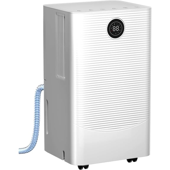 FREE VILLAGE 25 Pints Max Dehumidifiers for Home and Basement with Drain Hose for 1500 Square Feet,Energy Saving Dehumidifier with Auto or Manual Drainage,Auto Defrost,Three Modes,24Hrs Timer