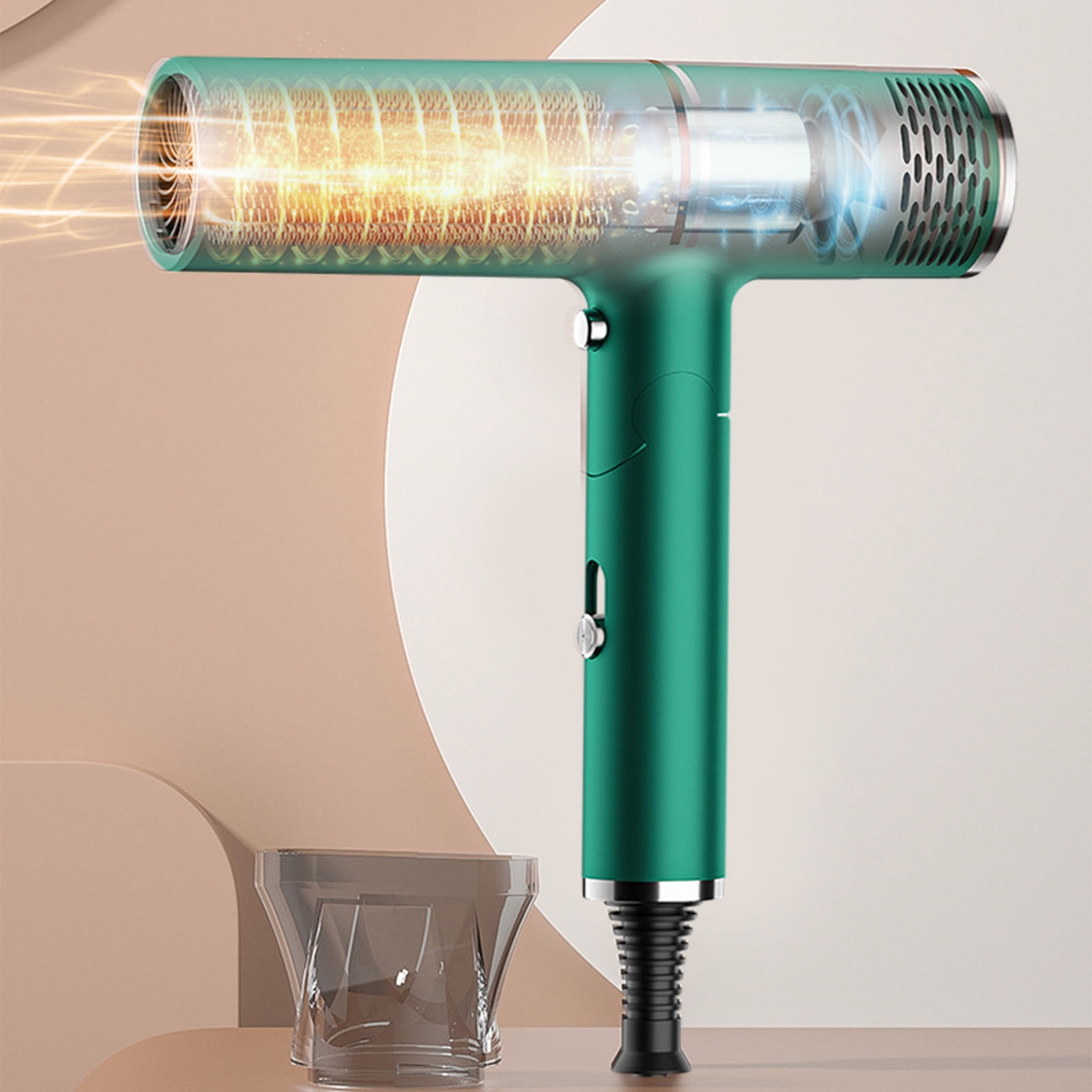 Hiroekza Hair Dryer With Diffuser, Travel Hairdryer For Normal & Curly Hair Includes Volume Styling Nozzle
